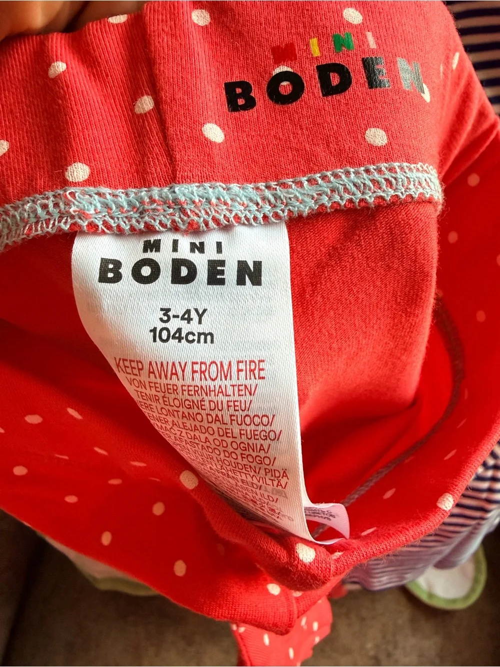 HTF Mini Boden Girls Strawberry Pocket Tunic and Legging Set 3-4Y